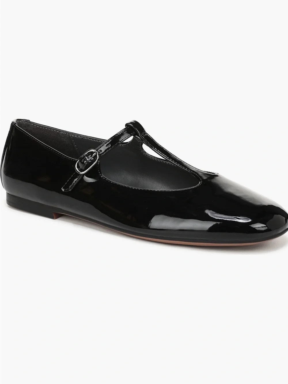 Arden Patent Leather Mary Jane Flats - Black